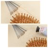 2 Pieces Hair Brush Cleaner Tool Portable Comb Cleaning Tool with Metal Wire Rake and Wooden Handle, Mini Hair Dirt Remover Brushes for Home and Salon Use (Grooved Handle)