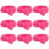 WHAVEL 9 Pack Hot Pink Spa Headband for Washing Face, Makeup Headband Skincare Face Wash Headband Facial Headband Soft Fluffy Headband Bachelorette Spa Party Favors (F. Hot pink)