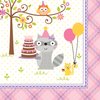Creative Converting Pink Lunch Paper Napkins, 16 Ct, Happi Woodland Girl