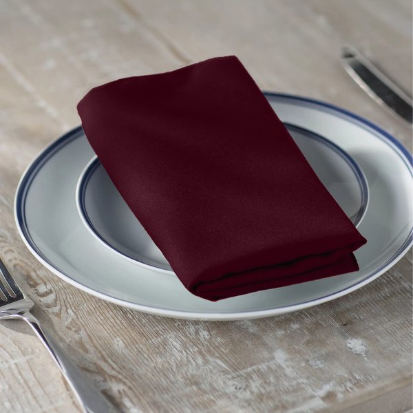 LA Linen 10-Pack Poly Poplin Napkin, Soft Cloth Napkins, Washable Reusable Napkins, Stain and Wrinkle Resistance Table Napkins for Dinner, Wedding, Parties, 17 by 17-Inch, Burgundy