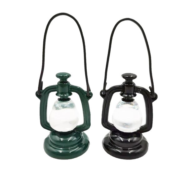 SXFSE Dollhouse Decoration Accessories, 1:12 Dollhouse Miniature Scene Model 2 Pcs Hurricane Lantern Kerosene Lamp