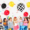 121 Pieces Balloon Garland Race Car Birthday Party Supplies Cars Theme Birthday Party Decorations Race Car Balloons Checkered Foil Balloons for Racing Car Birthday Decoration