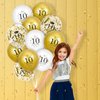 10th Birthday Balloons 15Pcs White Gold Happy 10th Birthday Latex Balloons Confetti Balloons White Gold 10th Anniversary Birthday Party Decorations Balloons for Girls Boys Birthday Supplies 12 inch