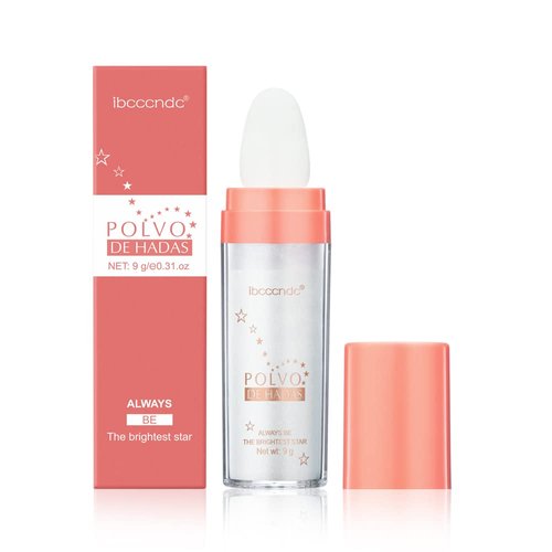 Ibcccndc Polvo De Hadas Fairy Highlight Patting Powder Highlighter Body Glitter for Face Hair Eye Lip and Body,Make Up for Prom, Festival Rave, Stage Makeup (White)