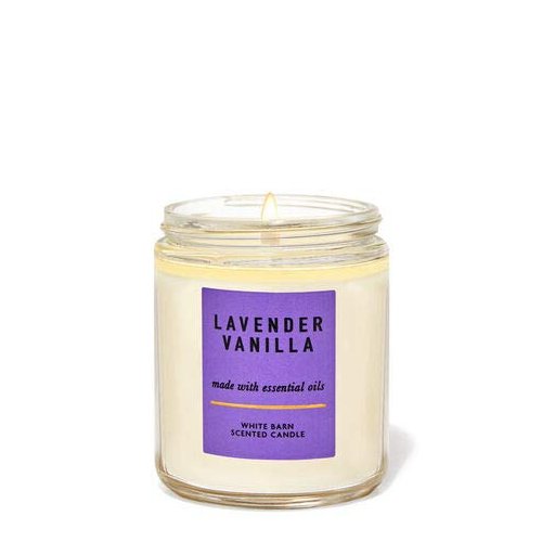 Bath and Body Works Lavender Vanilla (7oz/ 198 g) 2 Pack Single Wick Candle