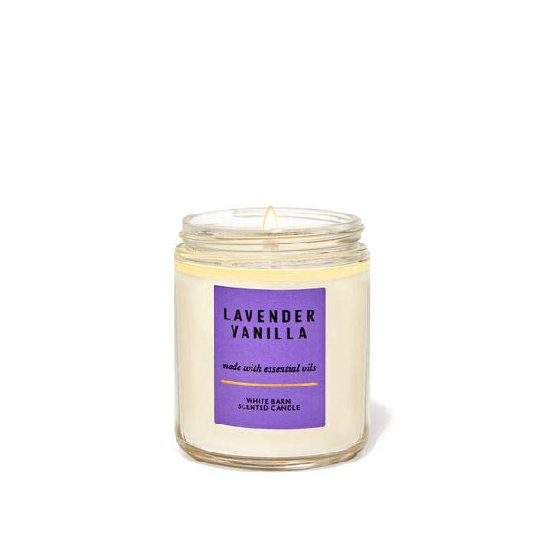 Bath and Body Works Lavender Vanilla (7oz/ 198 g) 2 Pack Single Wick Candle