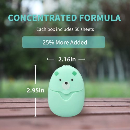 BAIKAFU 6 Boxes (300 Sheets) Mini Portable Disposable Travel Paper Soap Sheets Foaming Hand Washing Bath Scented hand soap for Indoor, Outdoor, Travel, Camping Hiking