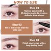 AIUEO Microblading Eyebrow Pen Eyebrow Pencil Light Brown Waterproof Long Lasting Natural Looking Brows Liquid Eyebrow Pencil-Light Brown