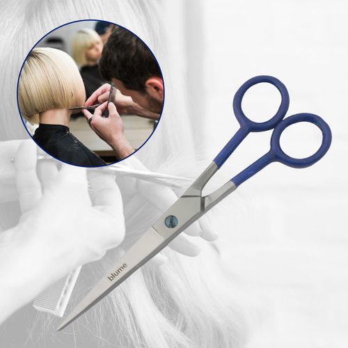 Scissors-Hair Cutting/Hairdressing/Barber Salon/Hairdressers Stainless Steel Scissors for Men Women and Children -Barber Hair Cutting Professional Super Cut -PVC Grip Stainless Steel (Navi Blue)