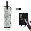 Hair Flat Iron Case Holder Canvas Bag Heat Resistant Curling Iron Straightener Holder Bag for Hair Tools Curling Iron Organizer Bag (Floral print-Fabric bag)