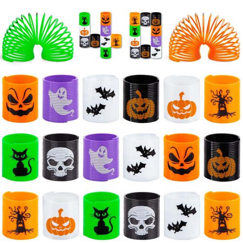 AMOR PRESENT 40PCS Halloween Coil Springs for Kids, Magic Spring Toys for Halloween Party Goodie Bag StuffersTreat Bag Gifts, Halloween Party Favors Toys