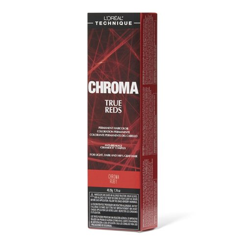 L'Oréal Technique Chroma True Reds Permanent Hair Color | Red Hair Dye | Long-Lasting Hair Color | For Light, Dark, and Gray Hair | Ruby