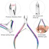 4 Packs Cuticle Nipper, Premium Stainless Steel Cuticle Trimmer for Manicure & Pedicure at Home/Spa/Salon [Gold and Rainbow Color]