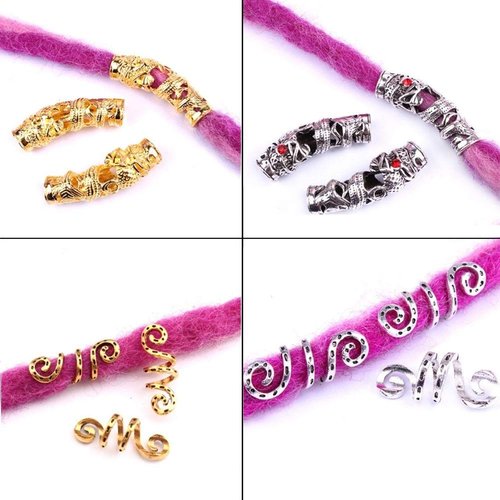 Dsoar Hair Tube Beads Spiral Hair Coils Butterfly Cuff Beads For Dreadlocks Braids,22 Pcs Hair Jewelry For Braiding Hair Decoration,Hair Barrettes Locs Accessories With Storage Box