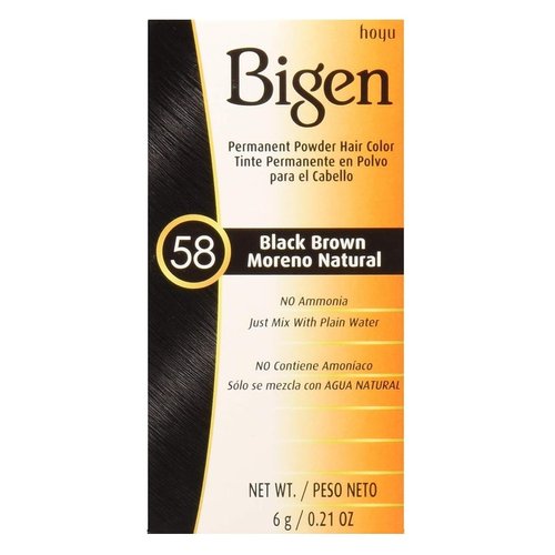 Bigen Powder Hair Color #58 Black Brown 0.21oz (2 Pack)