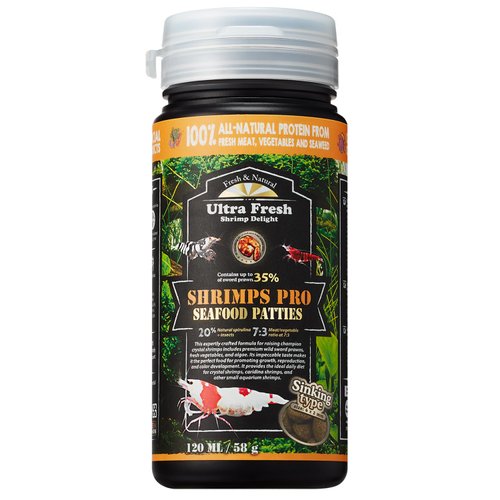 Ultra Fresh Shrimp Food, All Natrual Ingredients, High Protein, Rich in Vitamins for Crystal Shrimp, Caridina Shrimp and Small Tropical Shrimp 2.04oz
