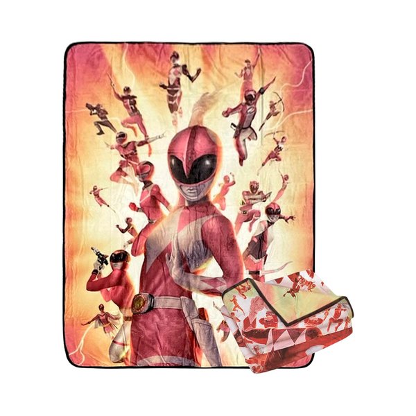 Bazillion Dreams Power Rangers Pink Ranger Fleece Softest Comfy Throw Blanket for Adults & Kids| Measures 60 x 45 Inches (Pink)