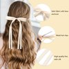 Silk Satin Hair Bow Set - 6 PCS Hair Ribbon Clips and Ties, Pastel Bows Bulk for Women, Teens, and Girls with Hair Coquette Style