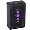 BWTY Best wishes to you Tarot Cards Holder, Leather Tarot Card Case/Box, Suitable for Standard Size Tarot Cards (2.75in x 4.75in)-Moon Phase Design (Purple)