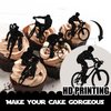 18pcs Black Glitter Bicycle Bike Dessert Cupcake Topper Biking Mountain Sport Theme Decor Supplies Baby Shower Boys Girls Man Family Party Decorations