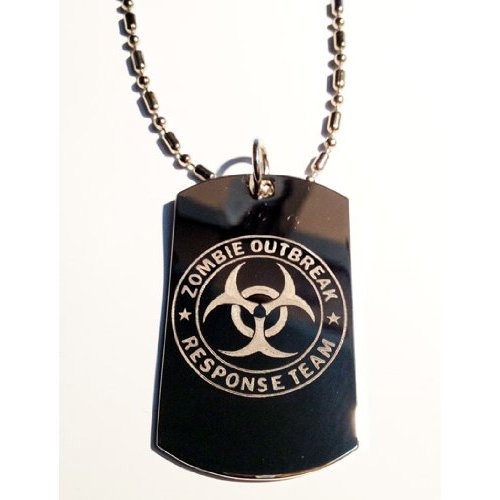 Zombie Outbreak Response Team Zort Z.o.r.t New Classic Biohazzard Logo Symbols - Military Dog Tag Luggage Tag Key Chain Metal Chain Necklace