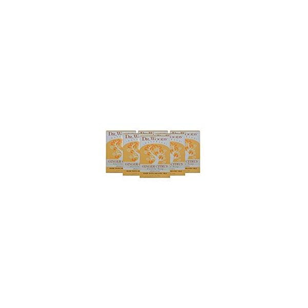 Dr. Woods Ginger Citrus Bar Soap with Jojoba Oil & Organic Shea Butter, 5.25 Ounce (Pack of 6)