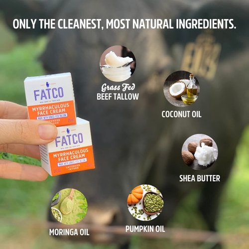 FATCO Organic Myrrhaculous Anti Aging Face Cream and Moisturizer Cream with Tallow and Myrrh - Lavender + Myrrh (1 oz)