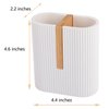 rejomiik Matte White Toothbrush Holders Electric Toothbrush Holder for Bathrooms, Bamboo Tooth Brushing and Toothpaste Storage Organizer for Sink, Countertop