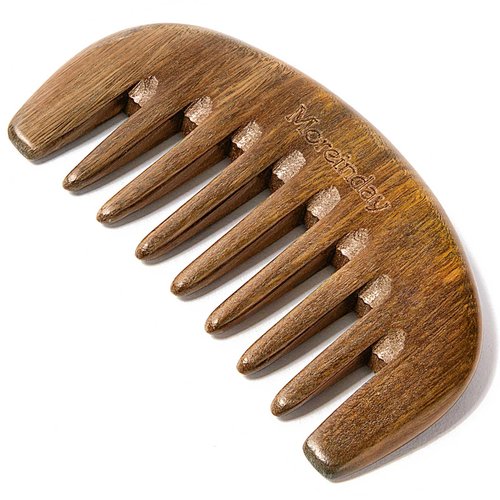 The Moreinday Wide Tooth Wooden Scalp Detangling Hair Comb for Women and Men - Green Sandalwood