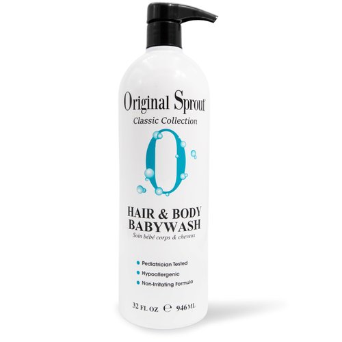 Original Sprout Baby Shampoo and Body Wash, Hypoallergenic Formula with Organic Calendula & Rosemary for Sensitive Hair & Skin, 32 oz. Bottle