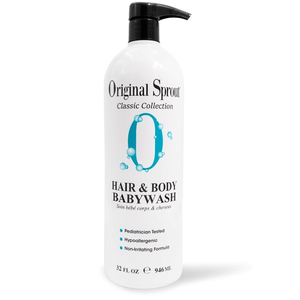 Original Sprout Baby Shampoo and Body Wash, Hypoallergenic Formula with Organic Calendula & Rosemary for Sensitive Hair & Skin, 32 oz. Bottle