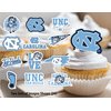 North Carolina Tar Heels Cupcake Toppers (24 Pcs) University of North Carolina Party Supplies for Football, Birthday Gift, UNC Graduation Party Decorations (UNC Tar Heels)