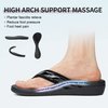 MEGNYA Comfortable Orthopeic Flip Flops for Women, Best Plantar Fasciitis Sandals for Flat Feet with Arch Support, Thong Sandals for walking Beach black Black Size 8
