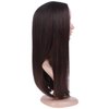 BERON Dark Brown Wigs Straight Long Wig Middle Part Women's Hair Wigs for Cosplay Halloween Party or Daily Use Wig Cap Included