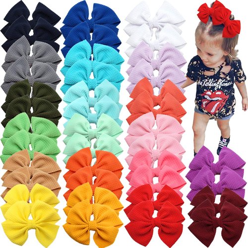 CÉLLOT 40 Pieces 4&quot; Hair Bows Alligator Hair Clips for Baby Girls Toddlers Children Photographic ...