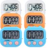 6 Pack Small Digital Kitchen Timer Magnetic Back and ON/Off Switch,Minute Second Count Up Countdown (Multicolored)