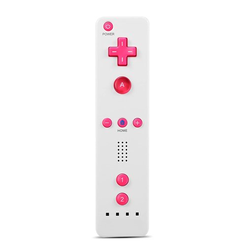MOLICUI Wii Remote Controller, Replacement Remote Game Controller(No Motion Plus) with Silicone Case and Wrist Strap for Nintendo Wii and Wii U,Pink White