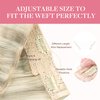 GOO GOO Wire Hair Extensions Human Hair, 17A/60A Ash Blonde mix Platinum Blonde Highlighted 16inch 95g, Invisible Wire Hair Extensions with Transparent, Seamless Fish Line Hairpiece