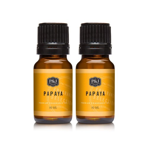 P&J Trading Fragrance Oil | Papaya Oil 10ml 2pk - Candle Scents for Candle Making, Freshie Scents, Soap Making Supplies, Diffuser Oil Scents