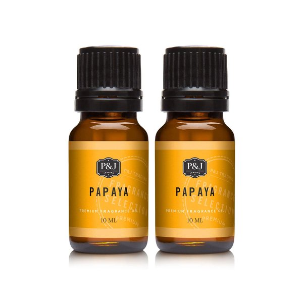 P&J Trading Fragrance Oil | Papaya Oil 10ml 2pk - Candle Scents for Candle Making, Freshie Scents, Soap Making Supplies, Diffuser Oil Scents