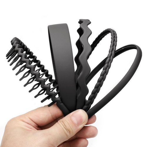 Etercycle Plastic Headbands for Women, Fashion Non Slip Headbands with Teeth, Wide Hair band Hair Accessories for Women and Girls (Black)