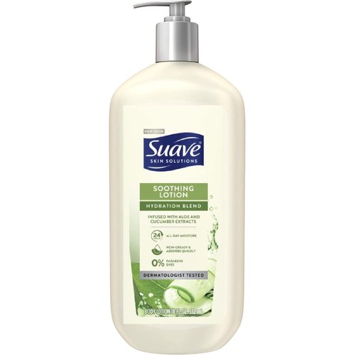 Suave Skin Solutions Body Lotion, Soothing with Aloe, 32 oz