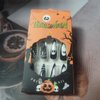 Ghost Face Press on Nails Gel Glue on Nails 24Pcs Glossy White Spider Web Acrylic Long Stiletto Halloween False Nails Whirlpool Full Cover Fake Nails Stick on Nails for Women Girls with Halloween