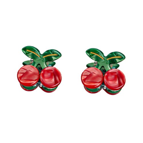 Fresh Mini Cherry Hair Clip,Acetate Hair Clip,Small Claw Clip for Women,Pack of 2