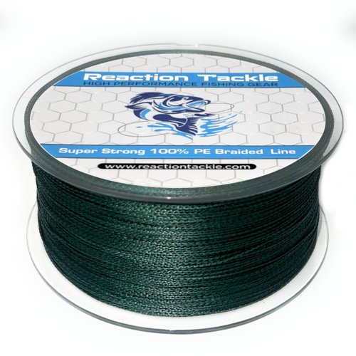 Reaction Tackle Braided Fishing Line Moss Green 50LB 1500yd