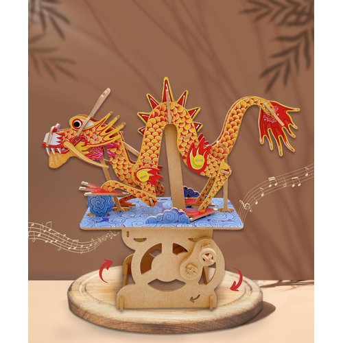 ilo iló 3D Puzzles for Adults, DIY Mechanical Wooden Puzzle Model Kit for Adults & Teens, Building Sets for Kids 14+, Music Box Not Included, STEM Toys Brainteaser, Unique Gift, Decor, Dragon