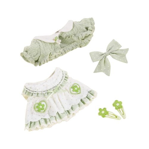 CALEMBOU 20cm Plush Doll Clothes Set, Cute Plush Doll Clothes for Anime Plush Soft Cotton Dolls and Stuffed Animals(Without Doll) (Spring-Green)
