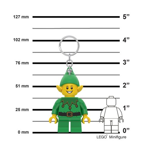 LEGO Classic Keychain Light - Elf - 3 Inch Tall Figure (KE181H), for holiday, stocking stuffer, Christmas gift giving