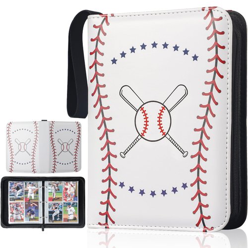 Uniclife Baseball Card Binder 400 Pockets Trading Card Binder Sports Card Binder with 50 Sleeves Baseball Card Holder Compatible with Topps Card Album Storage Book Organizer Gift for Card Collectors
