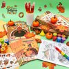 Cinrobiye 72 Pcs Thanksgiving Day Party Favors Fall School Exchange Gifts Thanksgiving Coloring Books Stacking Crayons Turkey DIY Sticker Stampers Class Reward Prizes for Autumn Harvest Party